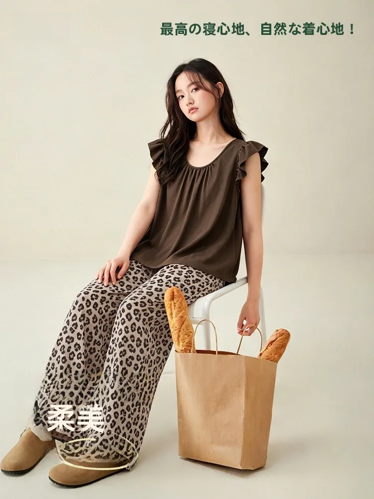 anziban-pigiama-da-donna-in-puro-cotone-collezione-estate-2026-set-con-stampa-leopardata-traspirante-e-fresco-abbigliamento-per-casa
