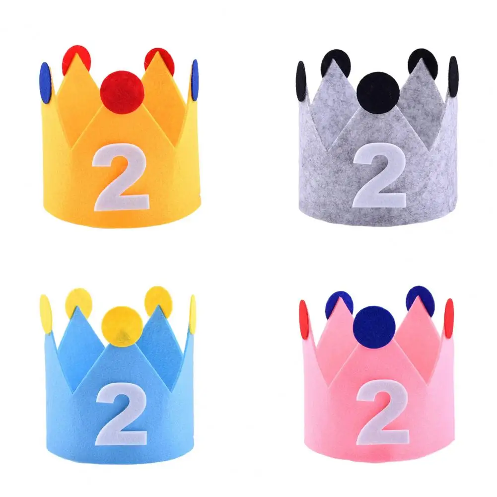 1 Year Old Baby Birthday Crown First 1st Happy Birthday Party Decor Kids Boy Girl Baby Shower Party Decoration Hat Party