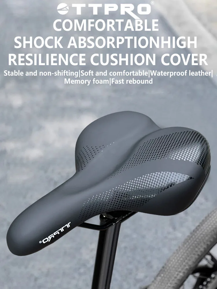 AliExpress TTPRO Universal Bicycle Saddle Shock Absorbing PU Leather Seat with Non-Slip Surface for MTB And Road Bikes
