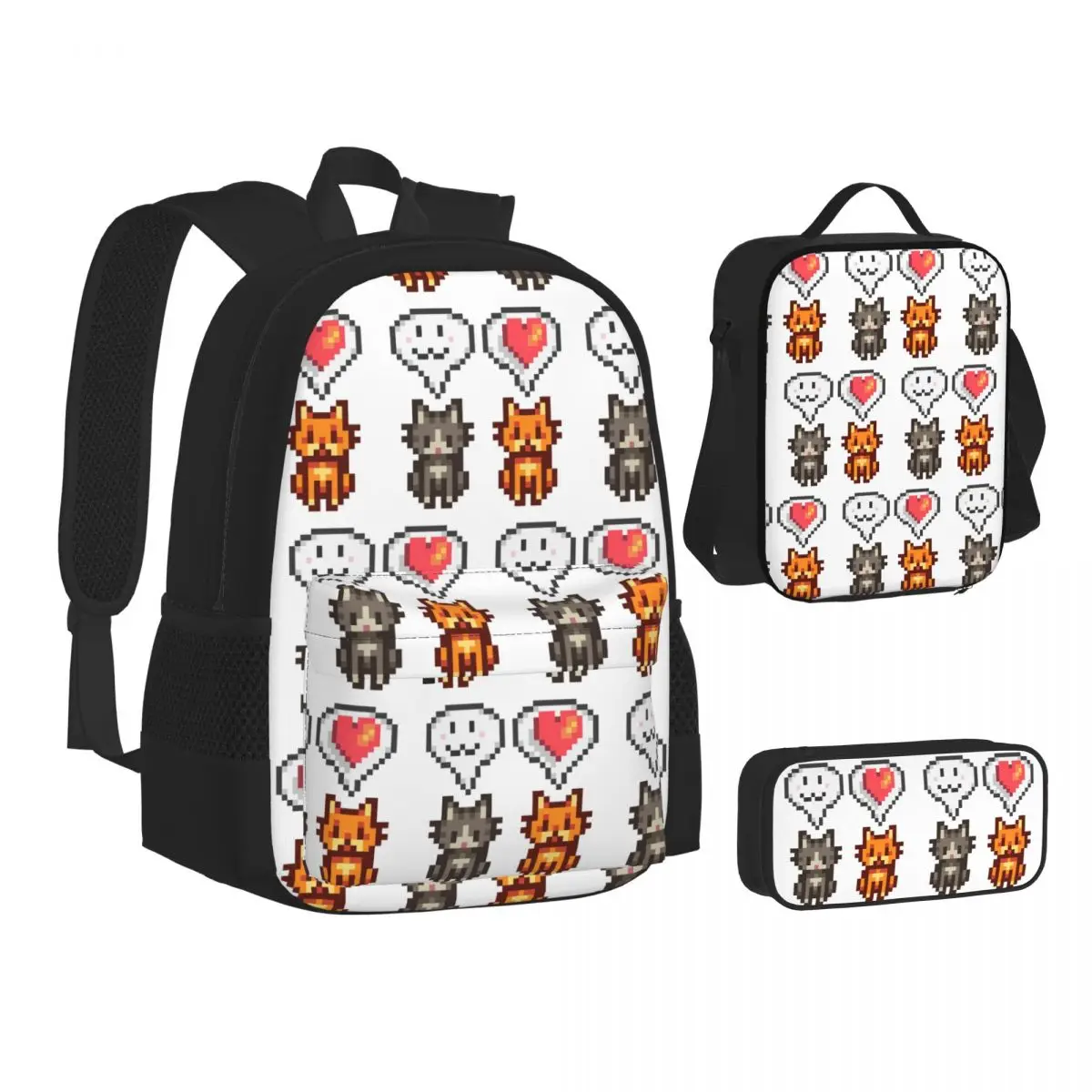 

Stardew Valley Video Gamer Backpacks Boys Girls Bookbag School Bags Children Rucksack Lunch Bag Pen Bag Three-Piece Set