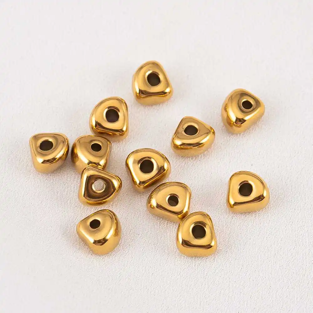 10/20pcs Stainless Steel Gold Color Irregular Beads Multi Styles Loose Spacer Beads for DIY Jewelry Making Bracelets Accessories view 5