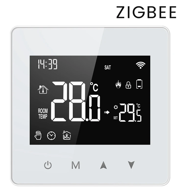 Tuya Zigbee Thermostat Smart Home Battery Powered Temperature Controller For Gas Boiler Works With Voice Assistant, Durable