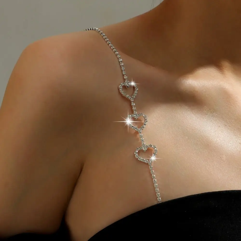Summer Crystal Shoulder Straps Metal Removable Underwear Straps Non-Slip Invisible Bra Straps for Women