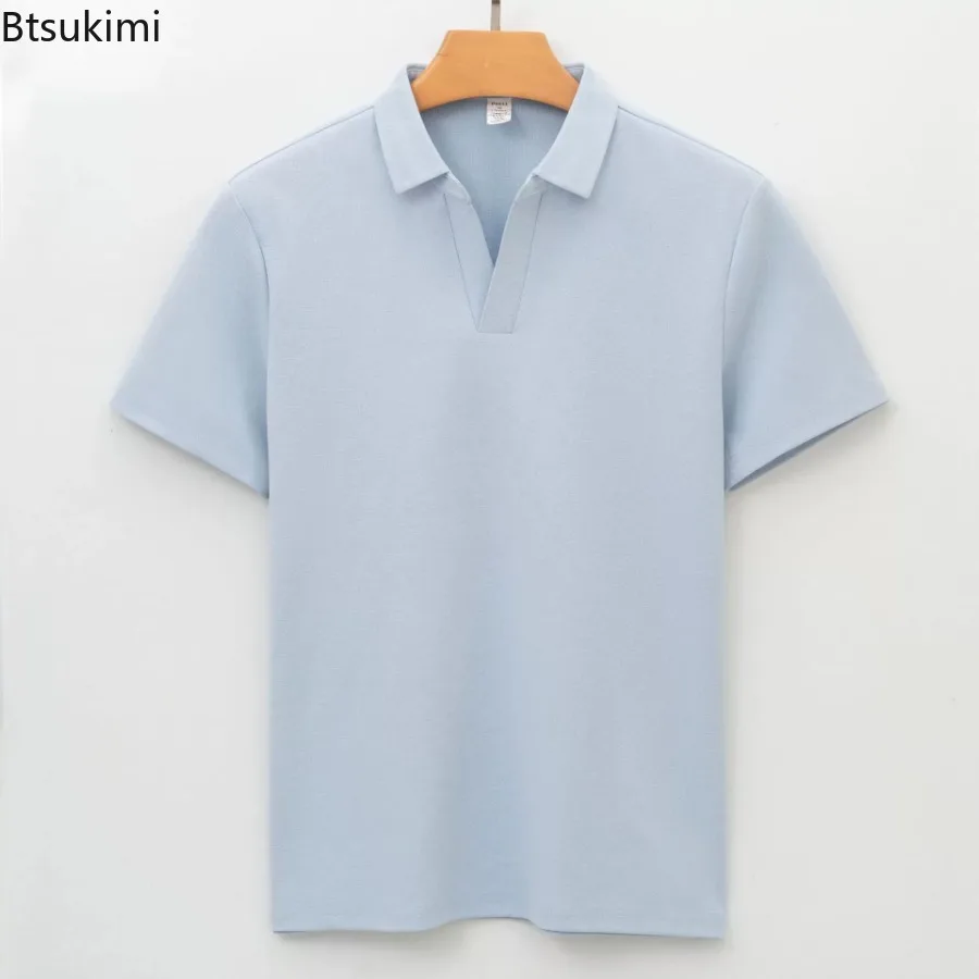 High End Seagull Collar Sport Seamless Polo Shirt Men's T-shirt Antibacterial Breathable Quick Drying Lapel Short Sleeved Tops