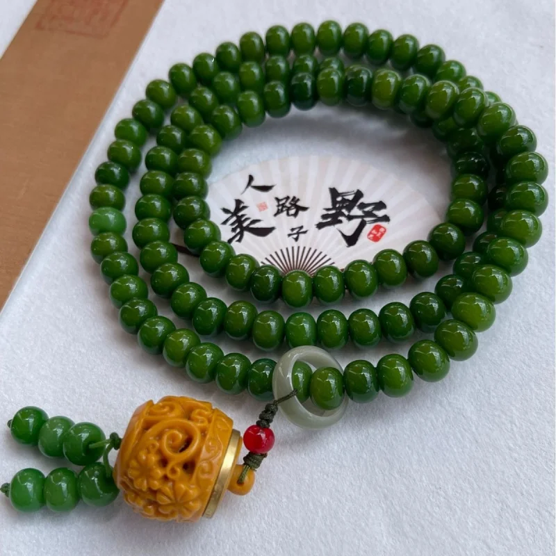 

Браслет Spring Green Root 108 Multi-loop, ожерелье унисекс из бусин Бодхи