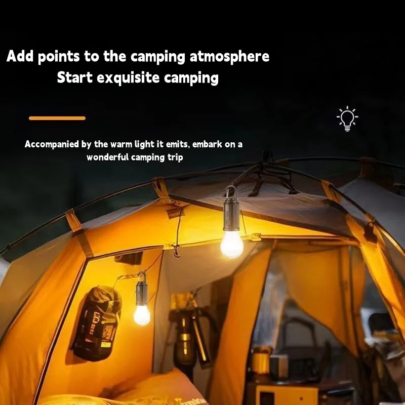 Led Tungsten Bulb Outdoor Retro Camping Light Tent Light Waterproof Emergency Lamp Bulb Solar Charging Hanging Lamp Ip65 USB