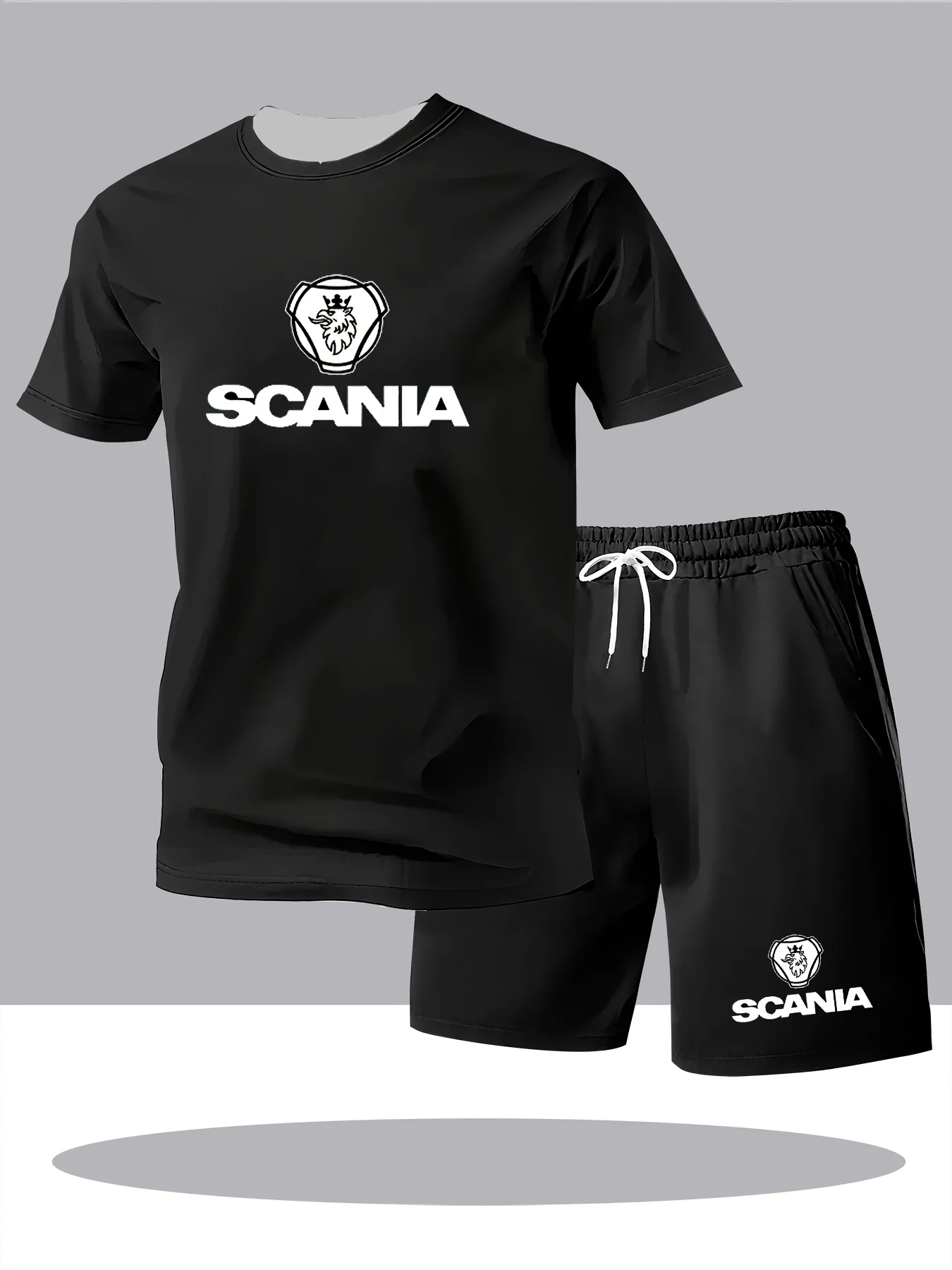 

Men's Suit 2pcs Set Fashion Leisure Comfortable Set Men Including T-shirts Shorts Suitable Sports Fitness Activities Summer