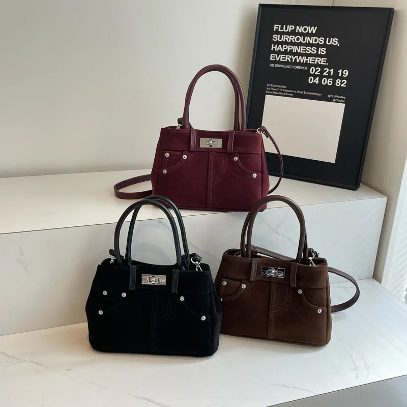 Autumn-winter Vintage Frosted Bag Lady,2024 New All-in-one Fashion Trend Small Square Bag,Premium Sense Una Bolsa De Hombro