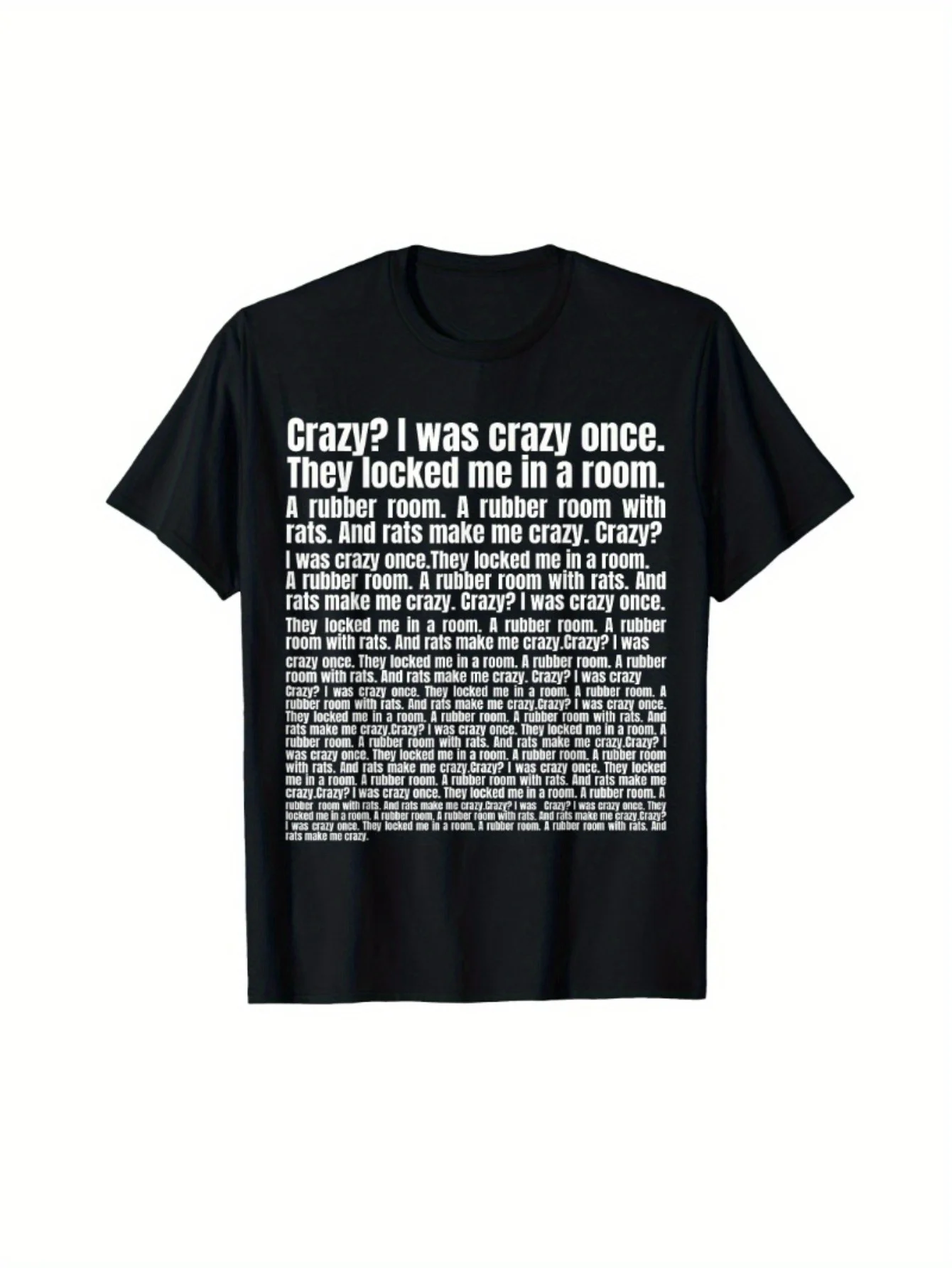 Camiseta Meme "I Was Crazy Once" - 100% algodón, S-XXXL, regalo divertido negro para todas las estaciones