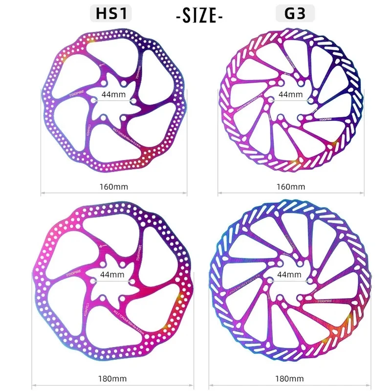 TOOPRE MTB Disc Brake Rotor G3/ HS1 160 180 203mm Colorful Stainless Steel Rotor Disc For Mountain Road Cruiser Bike Brake Parts