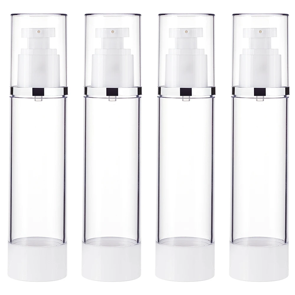 

Empty Portable Plastic Airless Pump Bottles Refillable Vacuum Press Bottle Lotion Foundation Travel Container with PP Cover