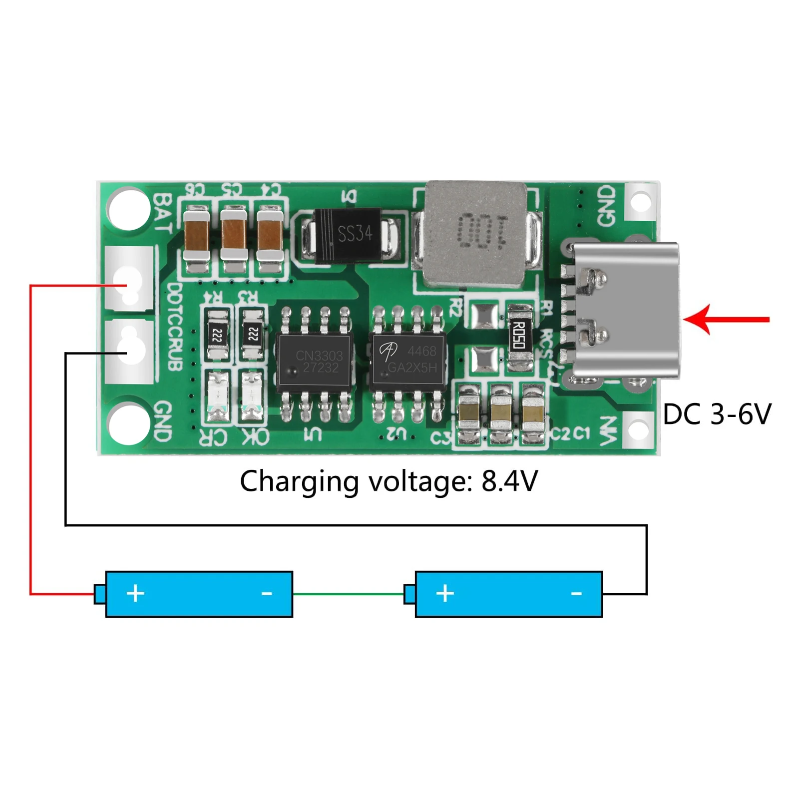 2S/3S/4S 1A/2A/4A Step-Up Boost Charging Module Type-C Lithium Li-ion Battery Charging Power Protection Board 8.4V 12.6V 16.8V