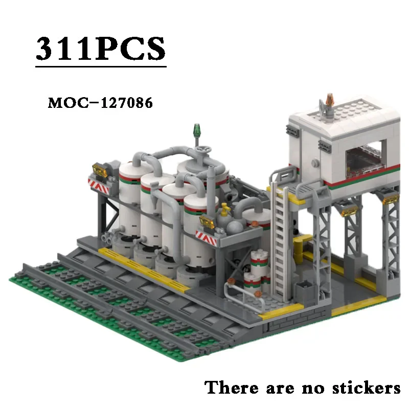 

MOC-127086 Industrial Construction Tank Trailer Transfer Station Building Block Toys 611PCS DIY Kids Toys Christmas Gifts