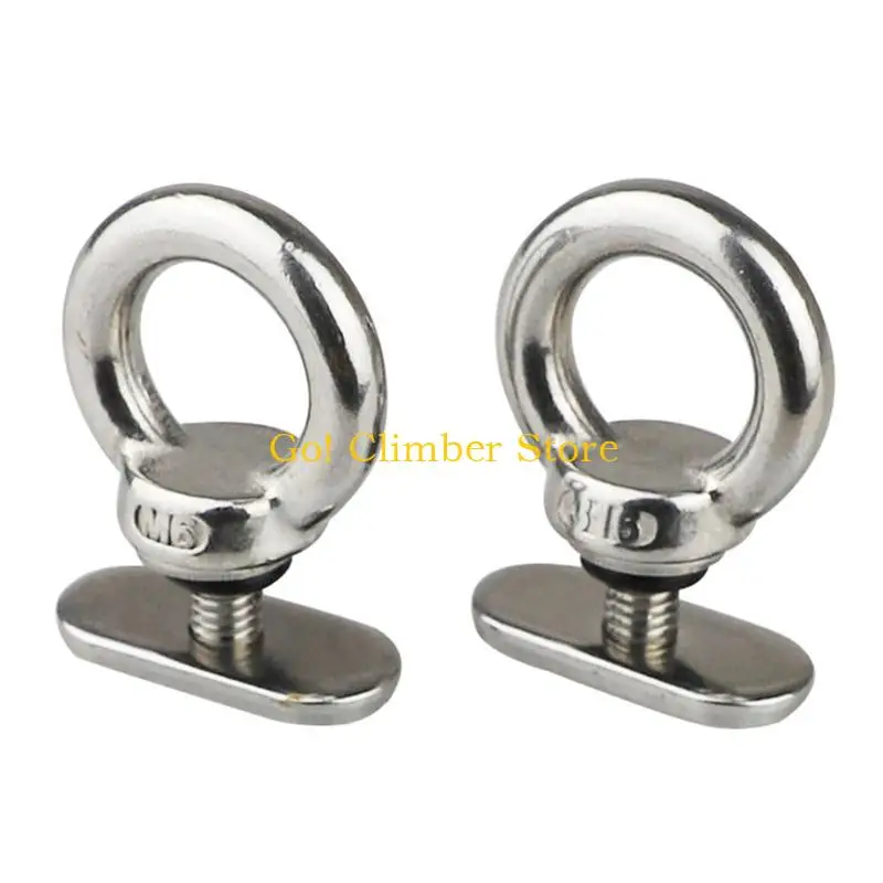 Q84C 4Pcs Kayak Track Mount Nut Tie Down Eyelet Stainless Steel Rail Mount Screw Kayak Track Accessories Easy to Use