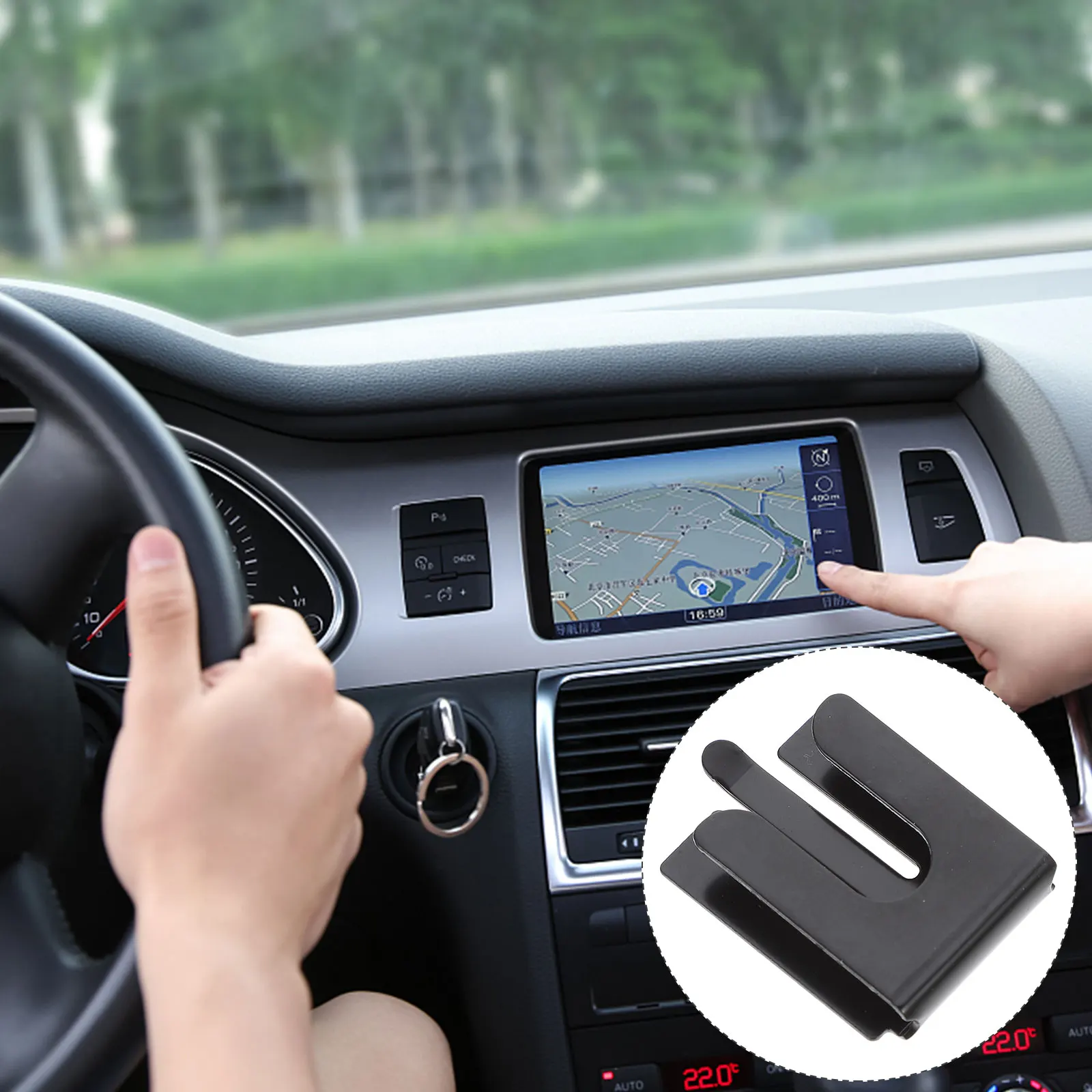 

4 pcs Ham Hanger Microphone Mic Holder Mount For Handheld Cb Radio No Drill Sticker Metal Clip Compatible With Belt Clip Round