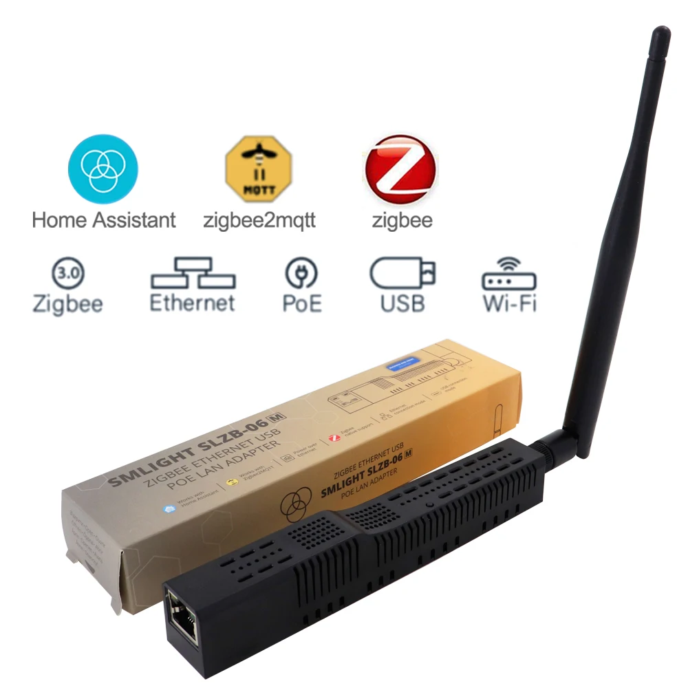 

SMLIGHT SLZB-06 Zigbee 3.0 к Ethernet WiFi-шлюзу, USB, кодиатор с PoE, работает с Zigbee2MQTT, домашний помощник, ZHA