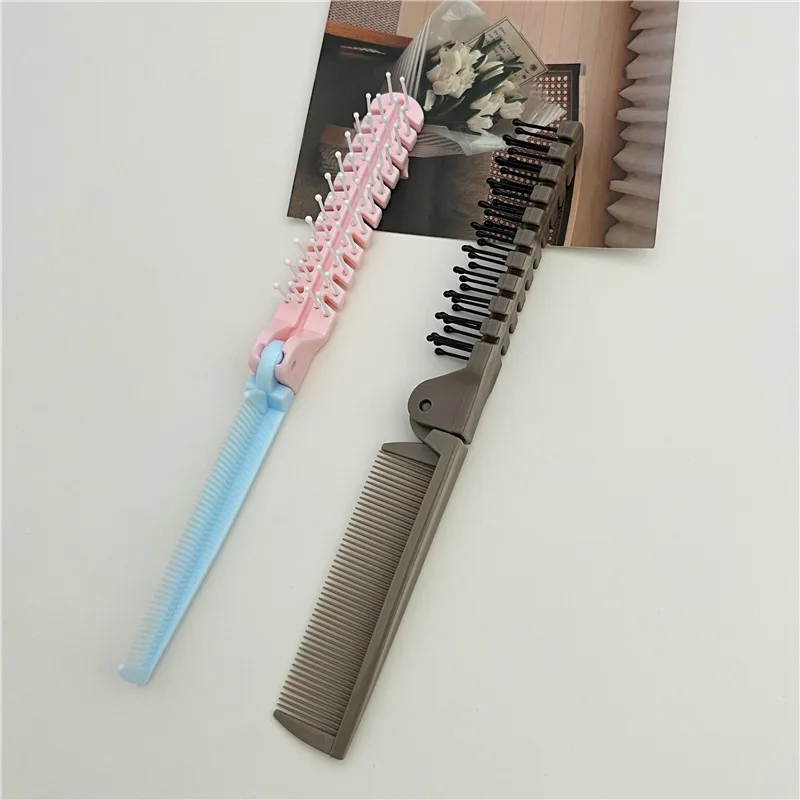 

1 шт., 2 в 1, портативная модная расческа для путешествий, складная антистатическая пластиковая расческа, компактная карманная расческа для волос Расческа
