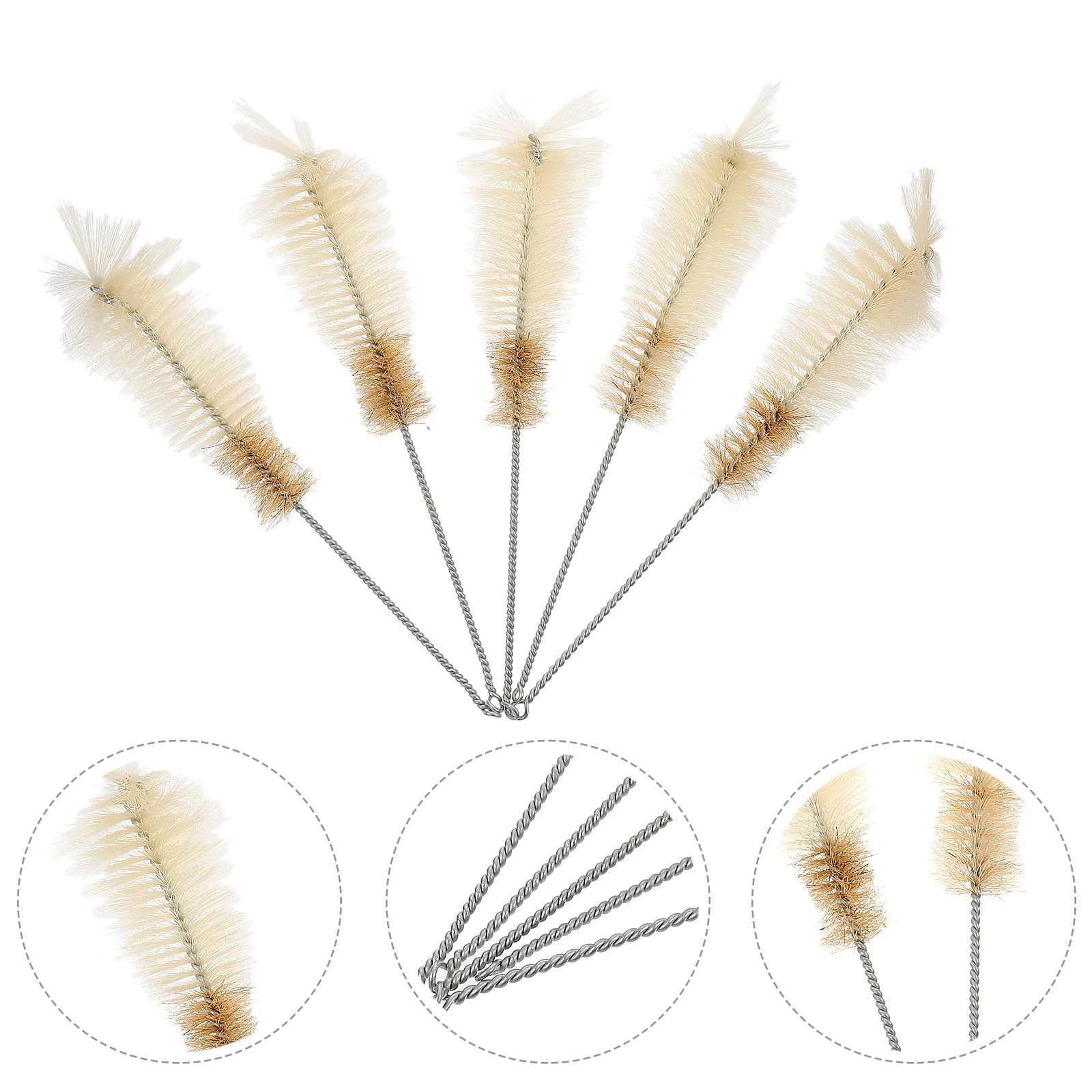 

5pcs Nylon Boiling Brush Conical Flask Cleaner Brush Erlenmeyer Flask Bristles Non-Scratch High- Cleaning