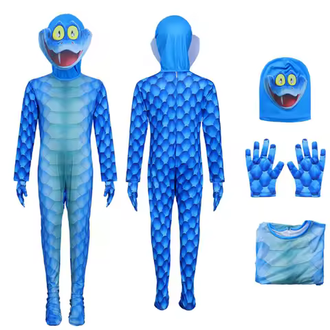 Kids Zootopia 2 Snake Gary Cosplay Costumes Bodysuit Jumpsuit Mask Halloween Christmas Party Funny