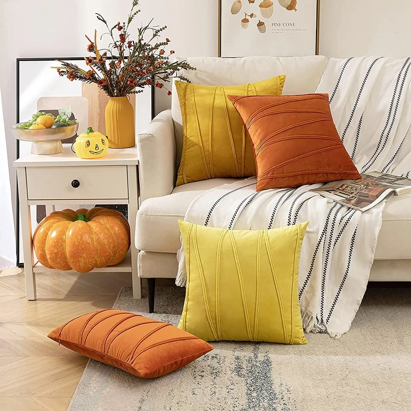 1/2Pcs Velvet Throw Pillow Covers 30x50cm 45x45cm 50x50cm Sofa Accent Couch Cushion Cover for Bed Living Room Square Pillow Case