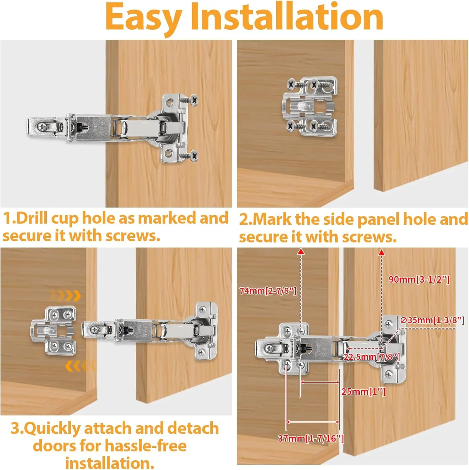 Lot De 30 Charnières Pour Armoire à Fermeture Douce – 1/2 Superposition, Finition Nickel Satiné