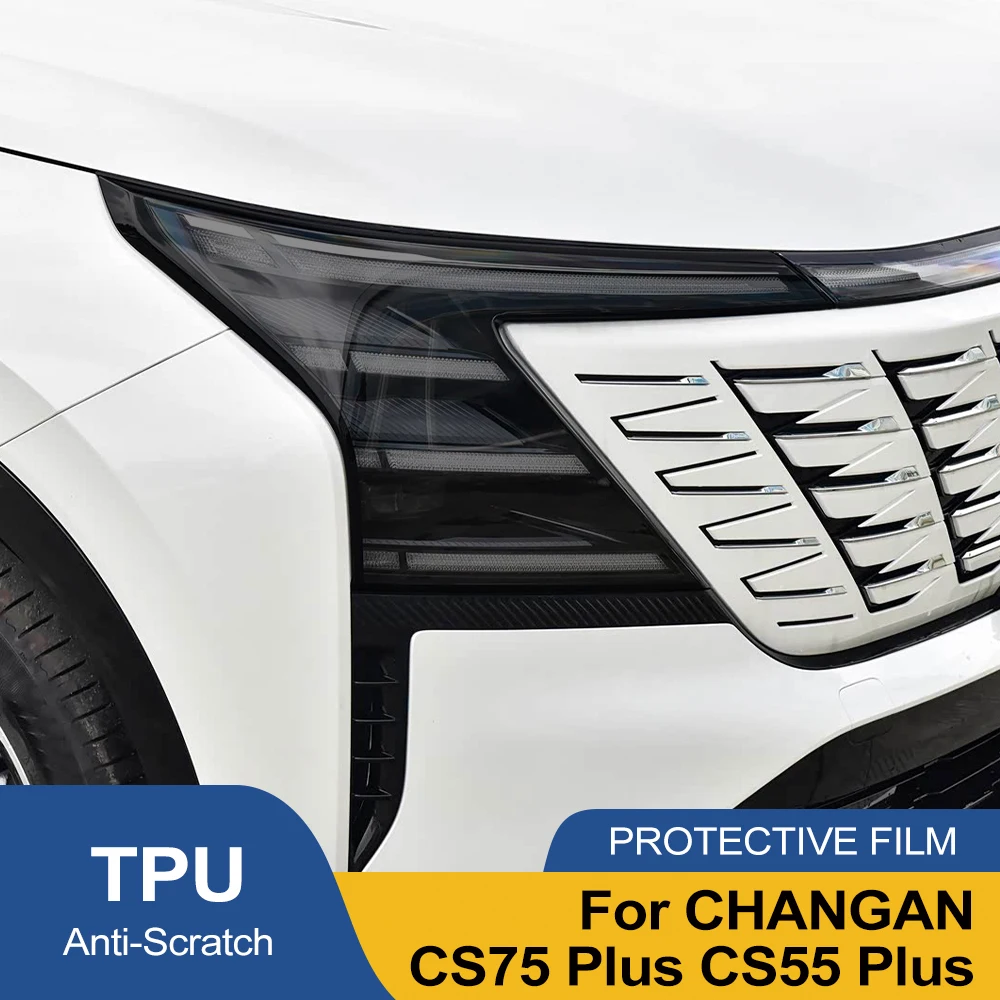 

Защитная пленка из ТПУ (PPF) для фар Changan CS75 CS55 Plus, черная, предварительно вырезанная, антицарапийная, виниловая пленка для оклейки фар автомобиля