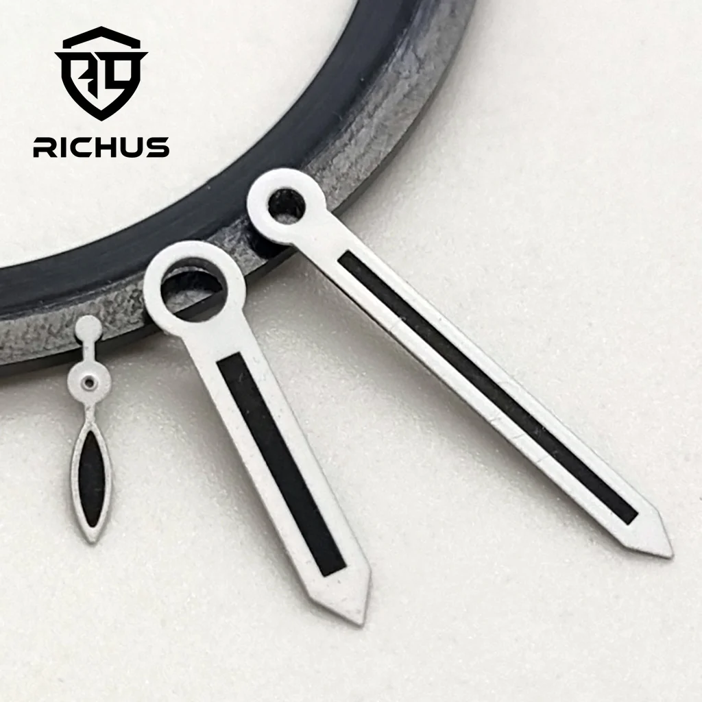 RICHUS 6497 Lancette dell'orologio Nero Bianco Lancette dell'orologio Verde Luminoso Fit ETA6497 6498 ST3600 3620 Movimento Accessori per orologi