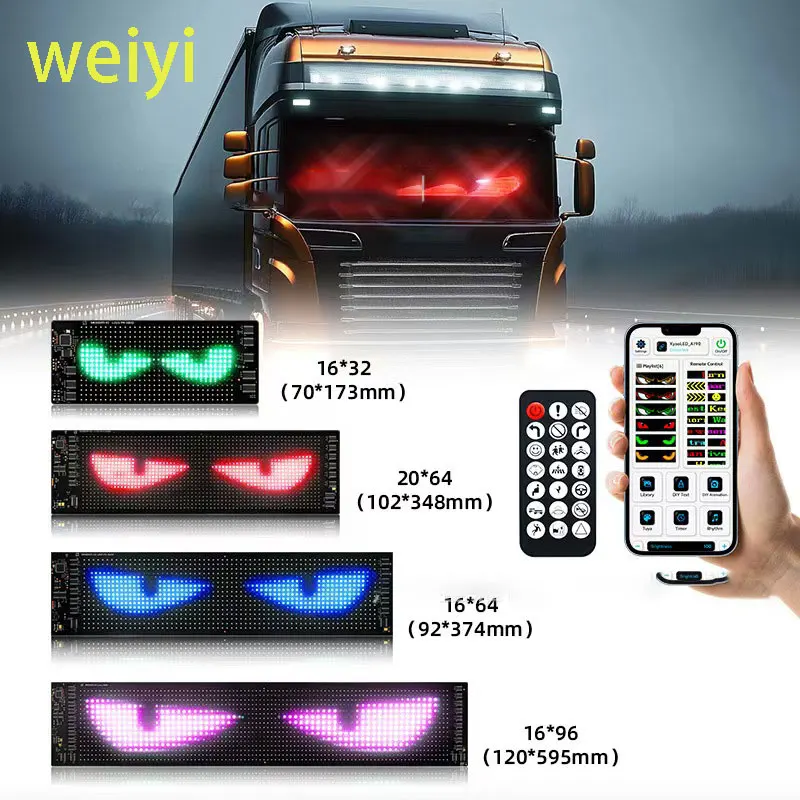 eyes car interior light flexible screen Universal LED matrix pixel panel devil's  personalized window decor light