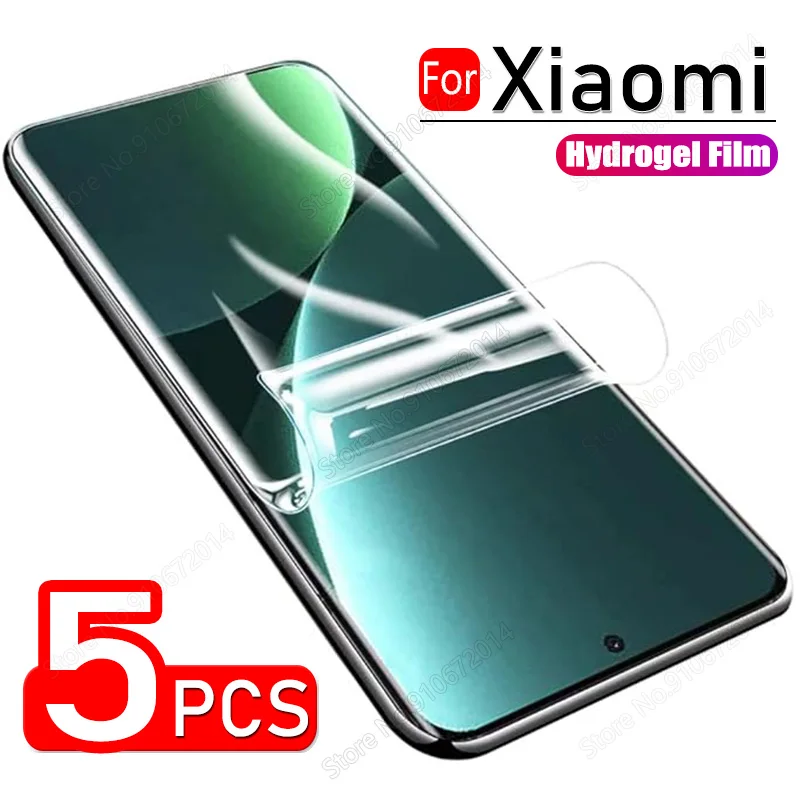 5PCS For Xiaomi 13T Pro Hydrogel Film Screen Protector For Xiaomi 14 11 12 13 Lite 12X 12S Ultra 9T 10T 11T 12T 14T Pro Gel Film