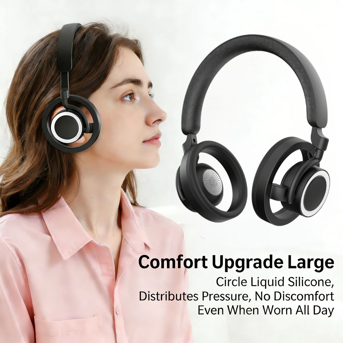 

Creative Hollowed-out Over-Ear Bluetooth Headphones HiFi 360° Surround Sound Rechargeable Long Battery Life for Music Daily Use