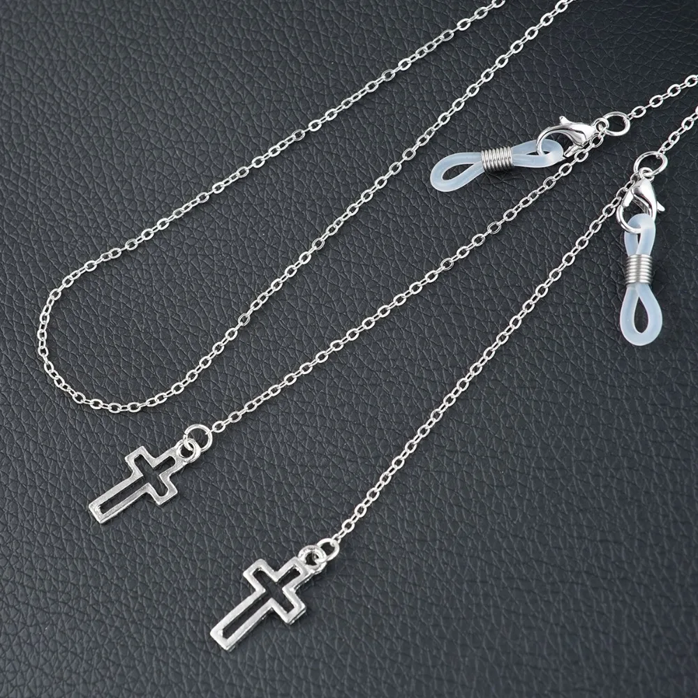 Fashion Metal Cross Pendant Glasses Chain Spectacles Cross Neckline Glasses Chain Pendant Pendant Glasses Chain Women