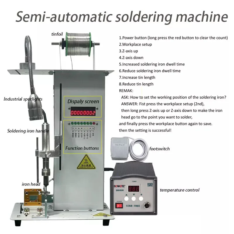 Semi-Automatic Soldering Machine Household Pedal Type Tin Machine Intelligent Soldering Equipment Electric Soldering Irons 220V