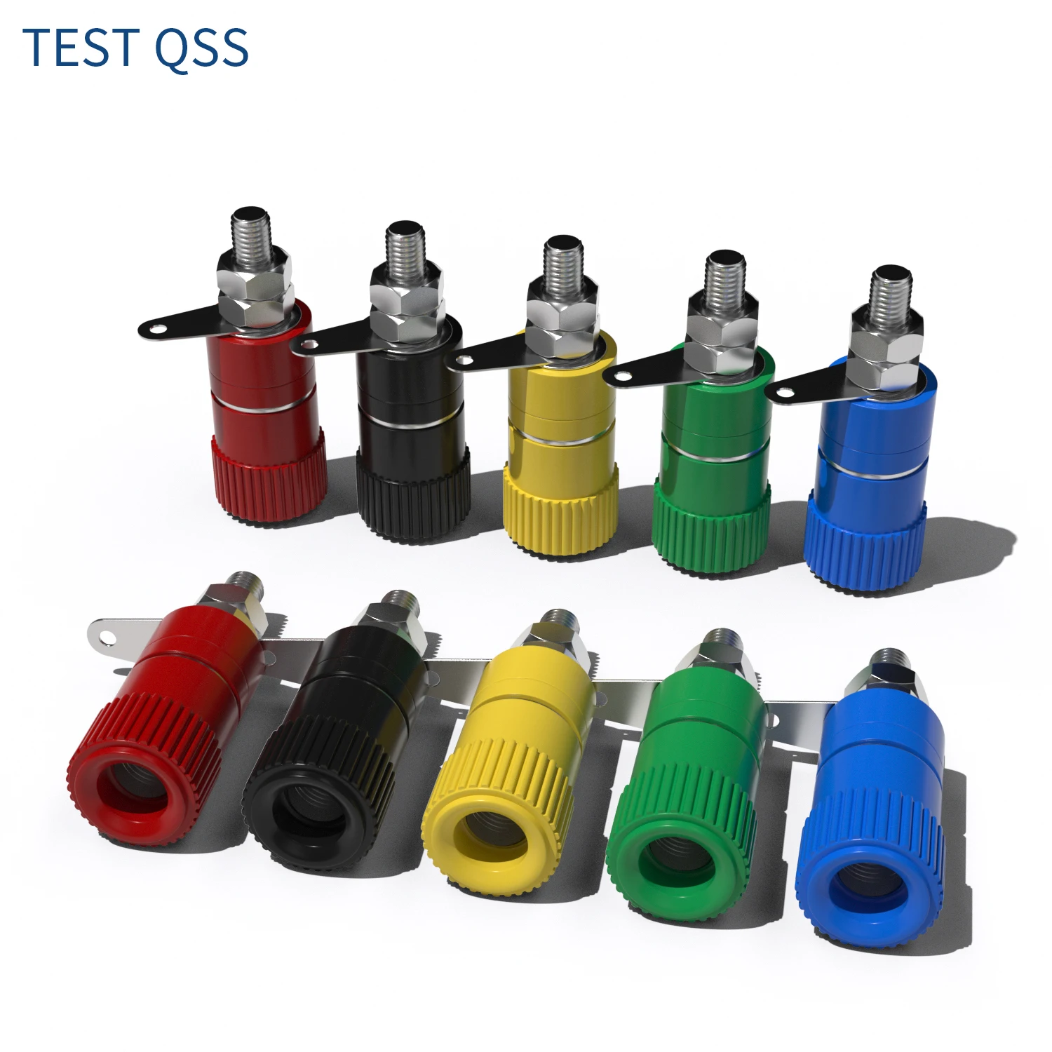 

QSS 10PCS 4MM Binding Post Banana Socket Nut Banana Plug Jack Electrical Connector Terminal
