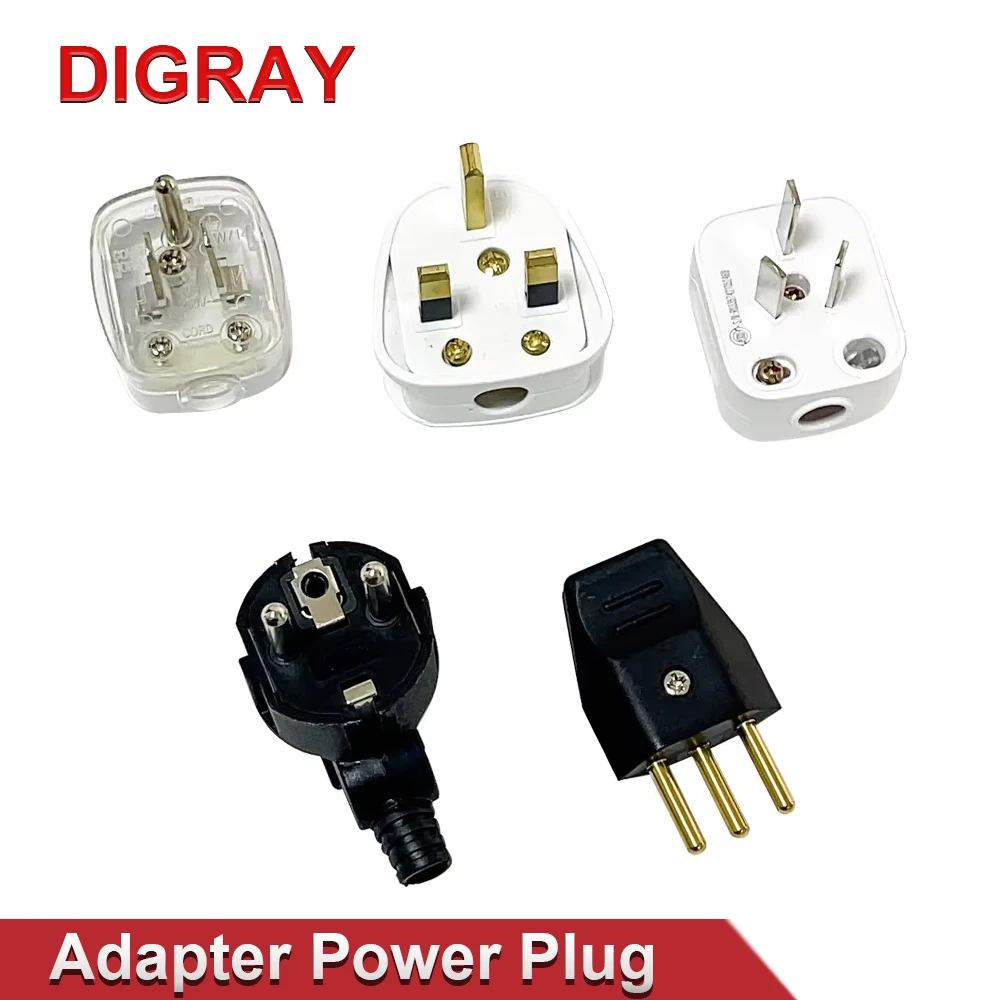 

Вилка адаптера питания DIGRAY 10A/13A/16A, 250 В, вилка стандарта США, вилка стандарта Великобритании, вилка европейского стандарта, бразильская вилка, китайская вилка, вилка питания переменного тока