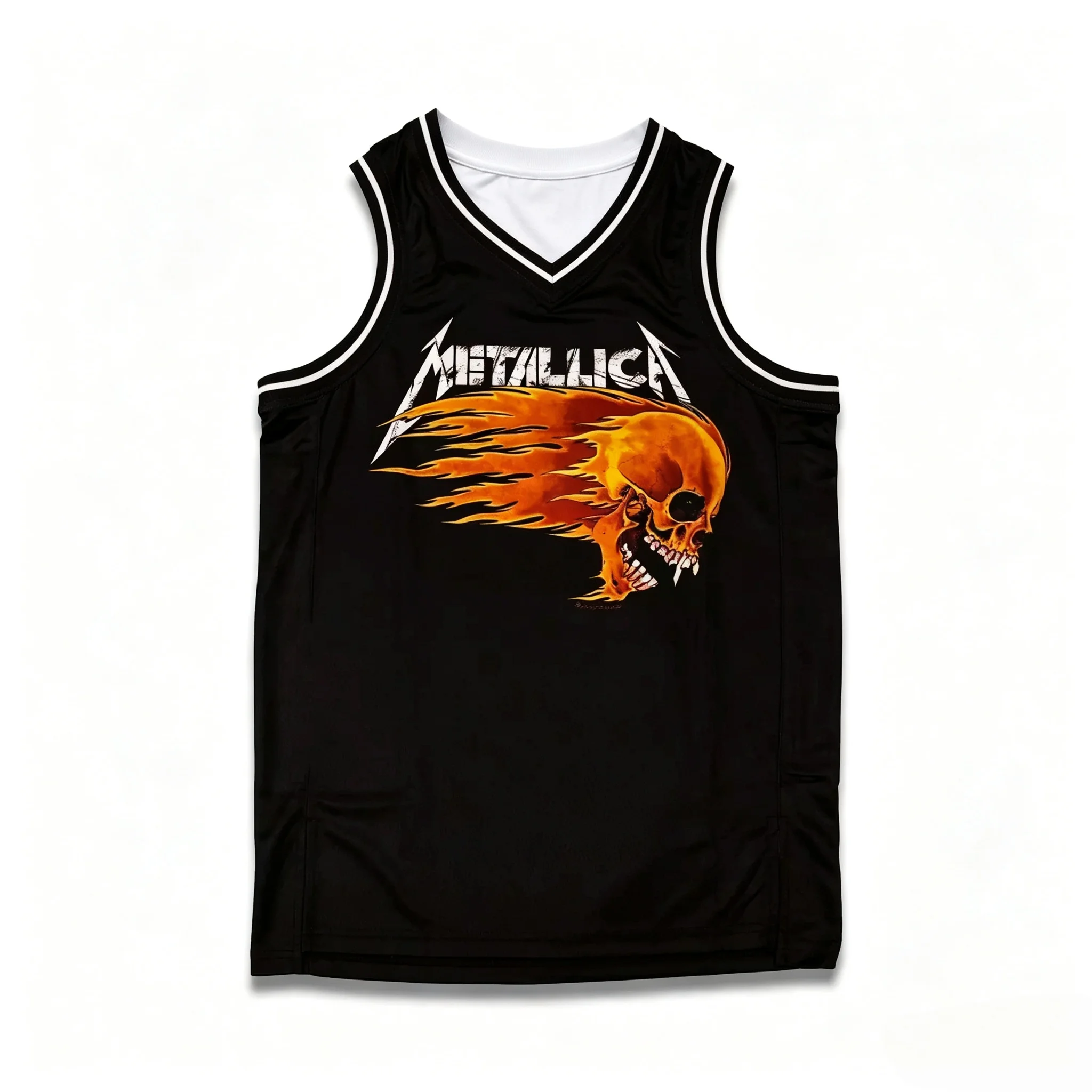 2026 Metallica Band Jersey Men Women Double Sided Heavy Metal Rock Flame Skull 00 Sleeveless Tank Top Sports Vest Streetwear Y2K
