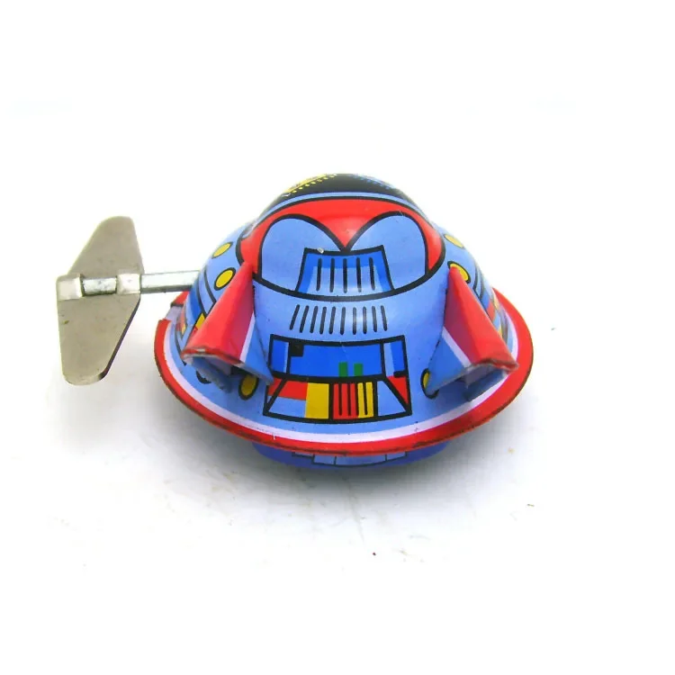 [Funny] 3pcs/lot Adult Collection Retro Wind up toy Metal Tin UFO space ship space surveyor spaceman Clockwork toy vintage toy