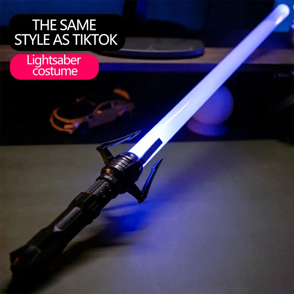 Sabre de Luz Retrátil Infantil, Arma para Cosplay Jedi, Espada de Brinquedo Vermelha e Azul, Performance de Artes Marciais 2 em 1