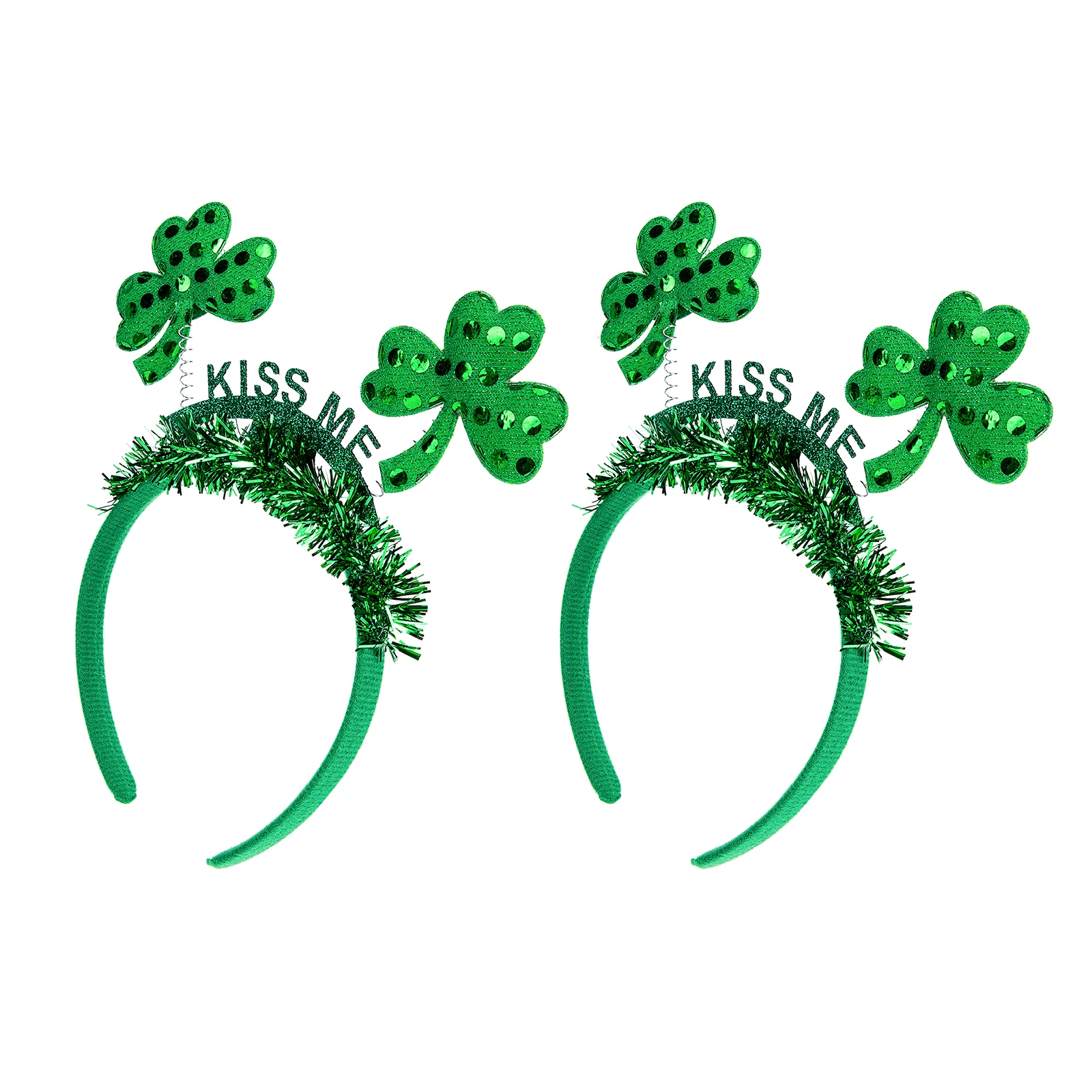 

2 Pcs Irish Headb Clover Hair Hoops St Patrick Day Accessories Women Party Favors Photo Props Bright Colors Comfortable Material
