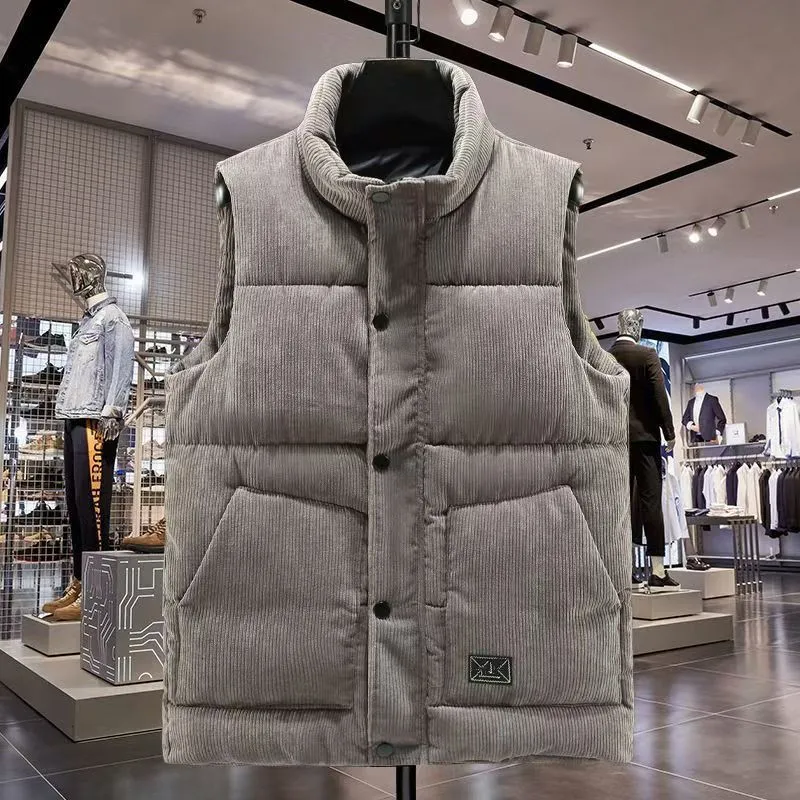 2026 Men's stand-up collar blazer winter and autumn warm denim vest stylish thick and comfortable casual shirt and coat M-5XL