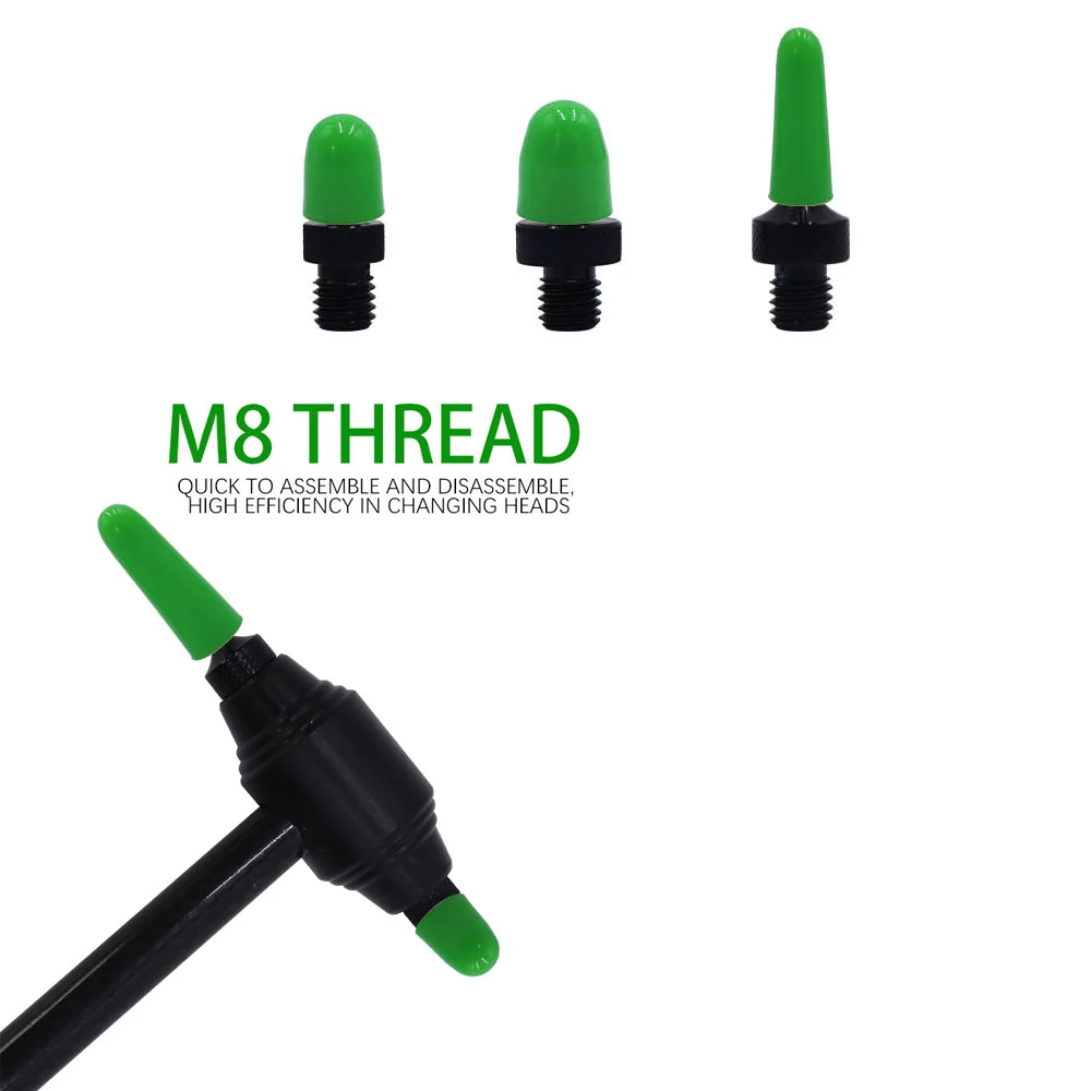 3 Sizes PDR Dent Repair Tap Heads Green TPU Soft Knock Tips with Aluminum Studs for Auto Body Hail Dent Removal 6