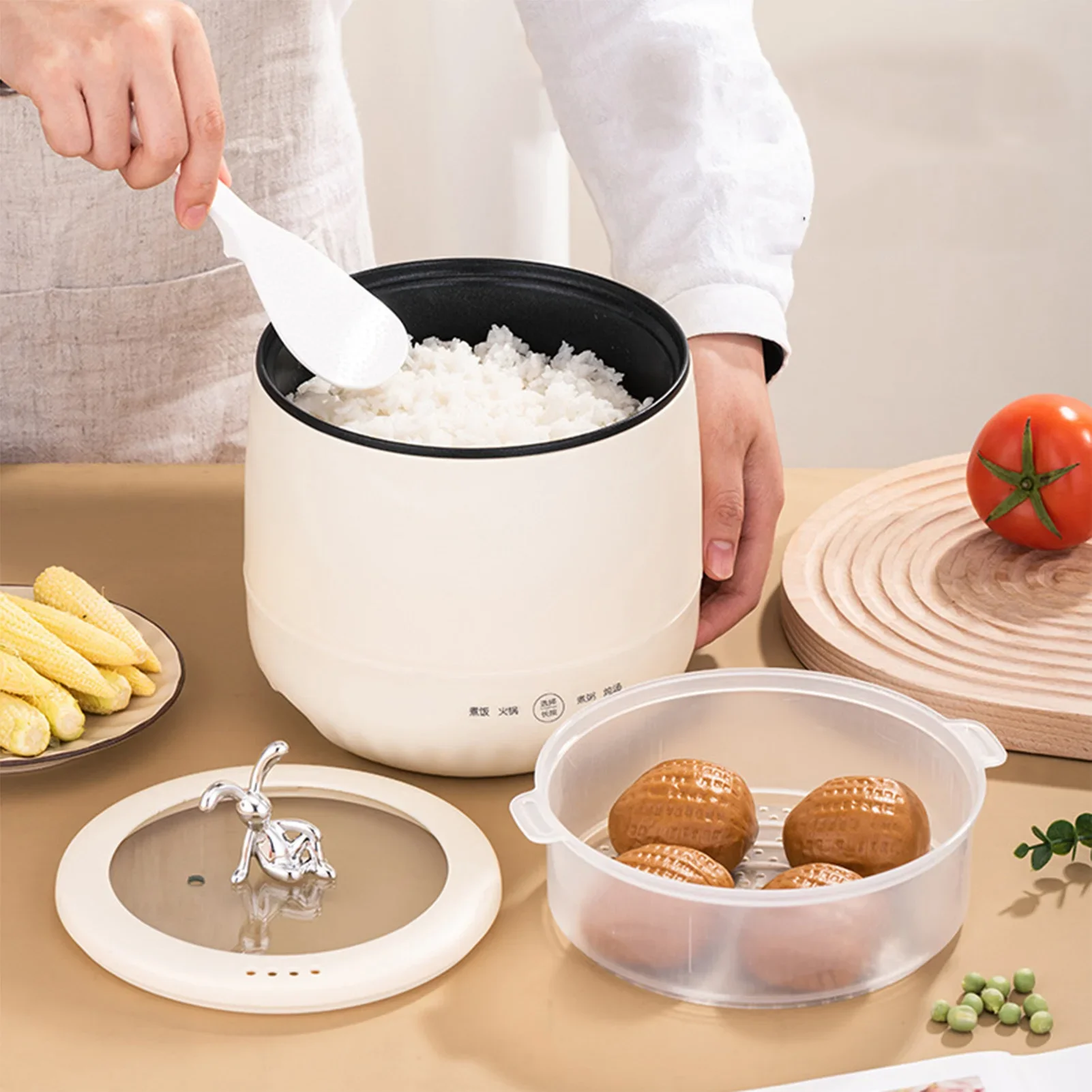 

Mini Rice Cooker 1.8L Non Stick Smart Rice Cooker Grain Soup Porridge Stews Multifunctional Mini Cooker Rice Cooker