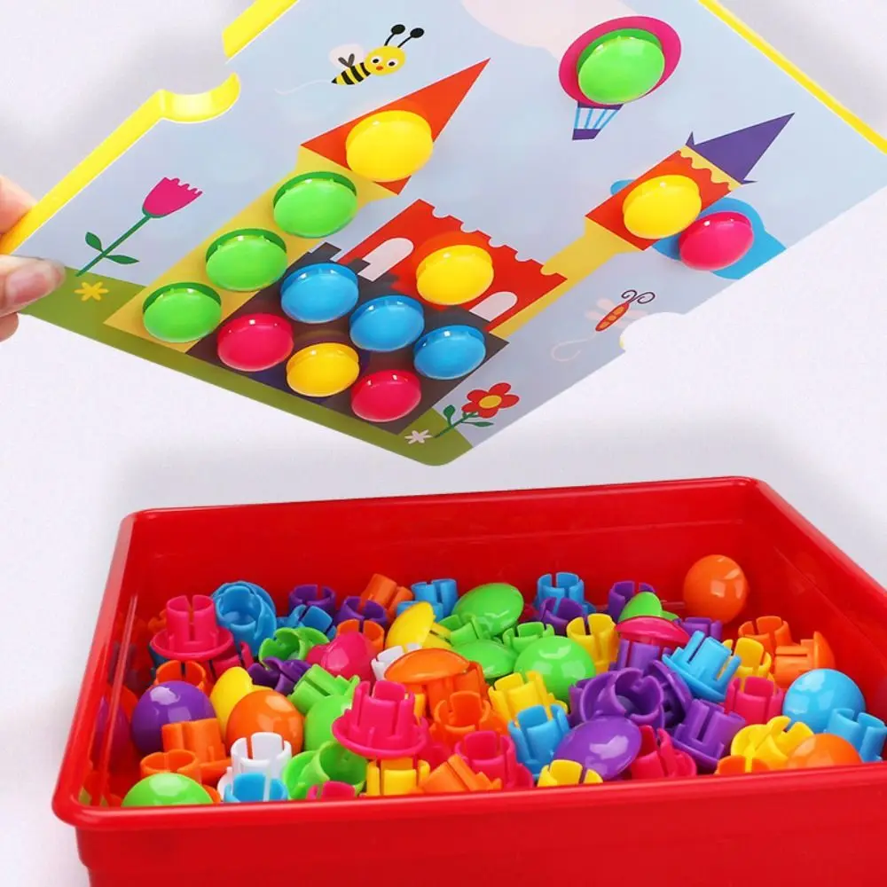 Kreskówkowe Zwierzęta Grzyb Puzzle Paznokciowe 3D DIY Układanka Kreatywne Nauka Poznawcza Dopasowywanie Kolorów Puzzle Prezent dla Dzieci