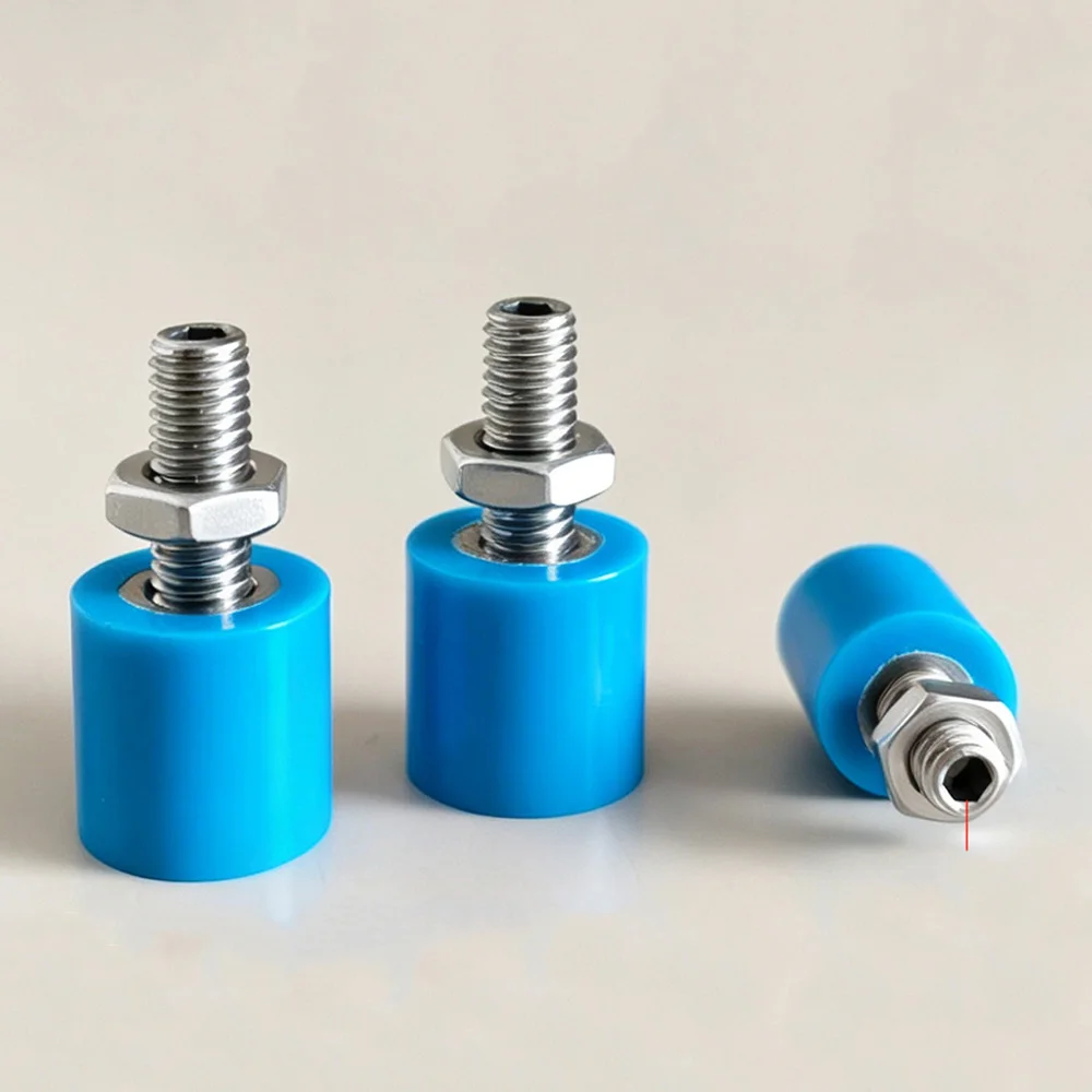 1Pc Hex Socket 304 Stainless Steel Positioning Stop Bolt Polyurethane 90A Anti-Collision Wear Resistant Buffer Screw M5M6 M8 M10