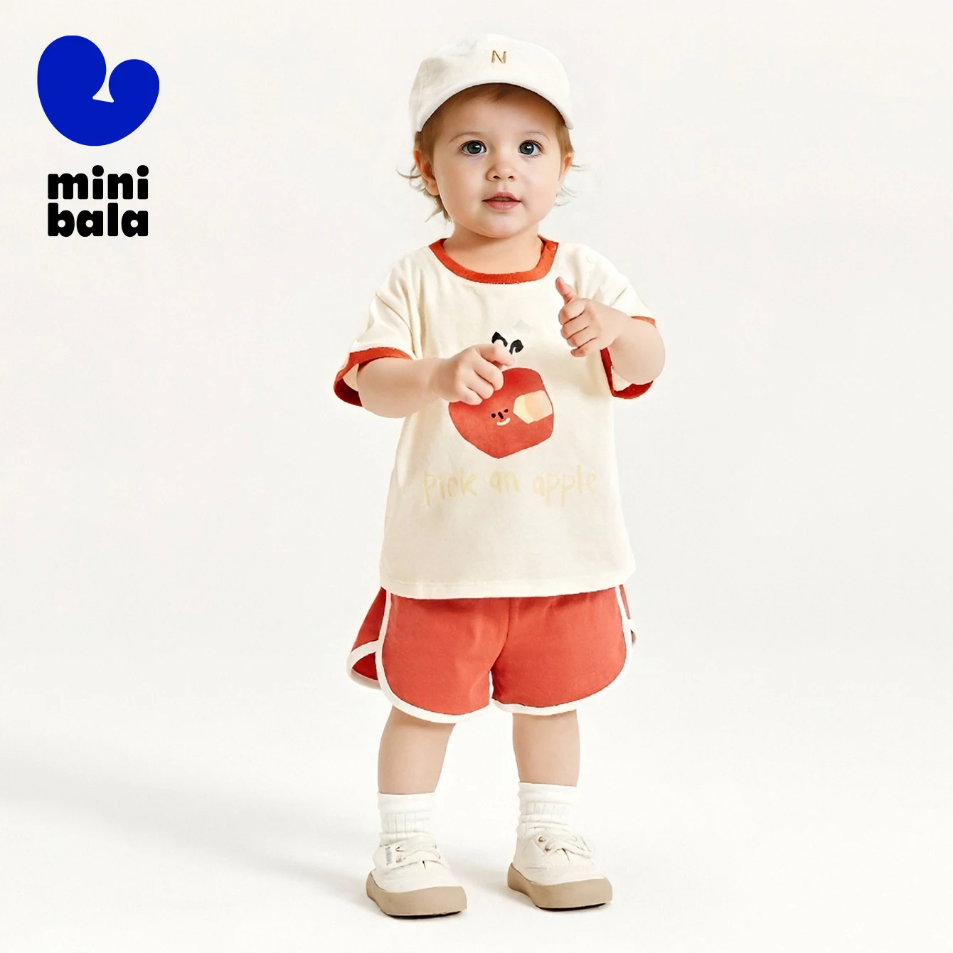 Mini Bala Short Sleeve Set Unisex Children Pure Cotton Sportswear 2024 Summer New Collection