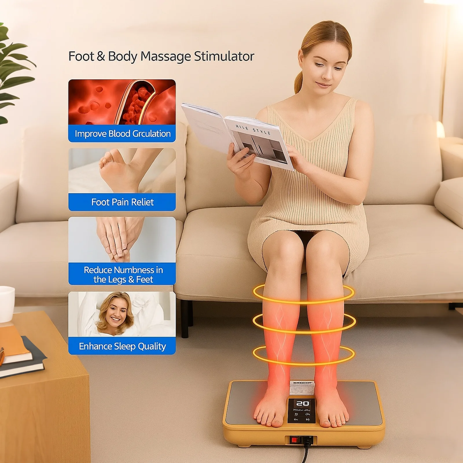 

Foot Massager Machine - for , Muscle , Feet & Leg Circulation - Perfect Item Foot Massager Kneading and Compressure Machine