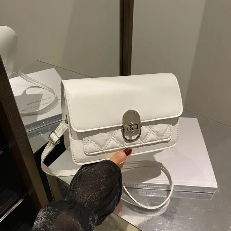 Rhombus embroidery thread small bag female foreign versatile messenger bag shoulder small square bag