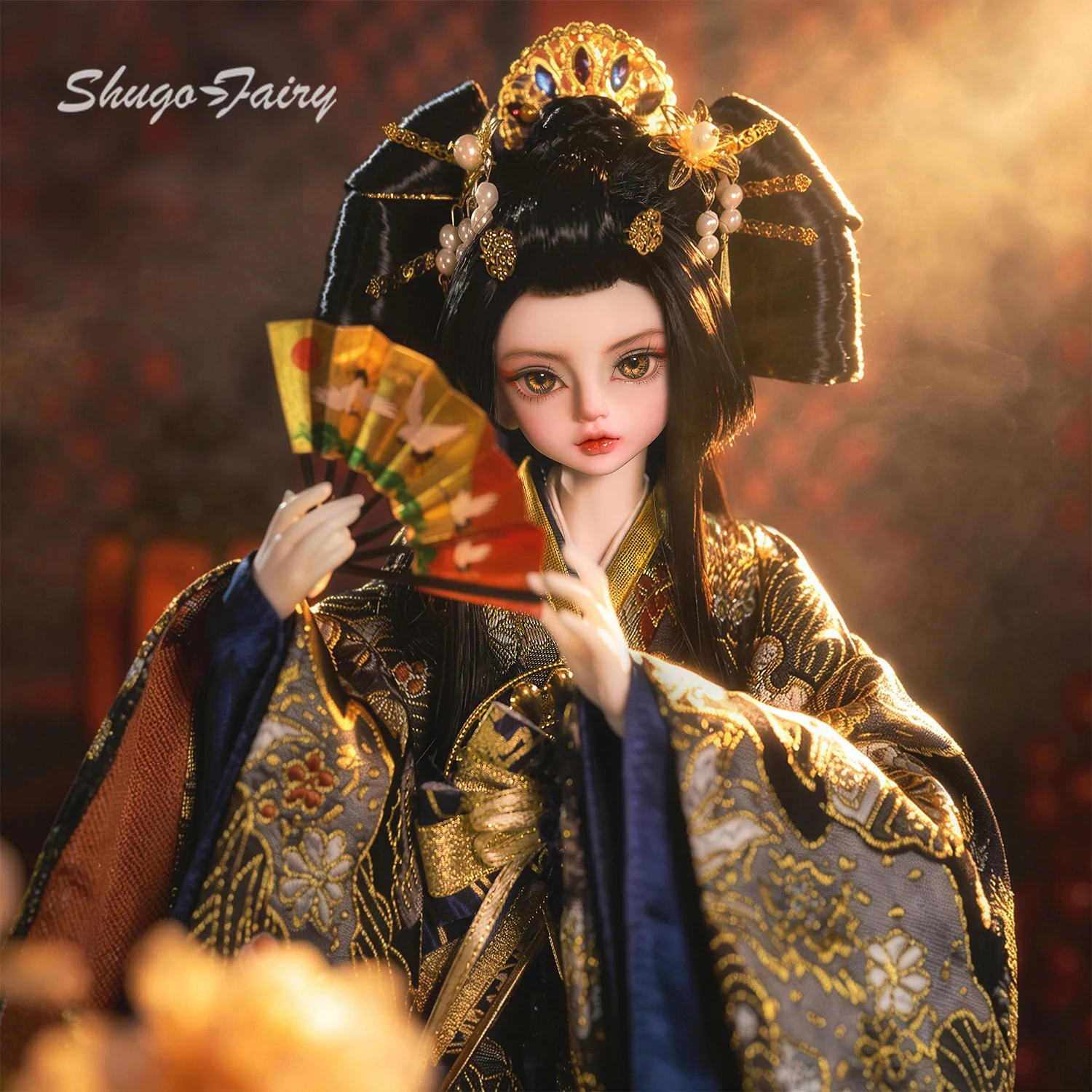 Кукла BJD ShugaFairy 1/4 Nancy C Fullset Edo Oiran Rakshasa в кимоно черно-золотого цвета, высококачественная, ручной работы, шарнирная кукла FC