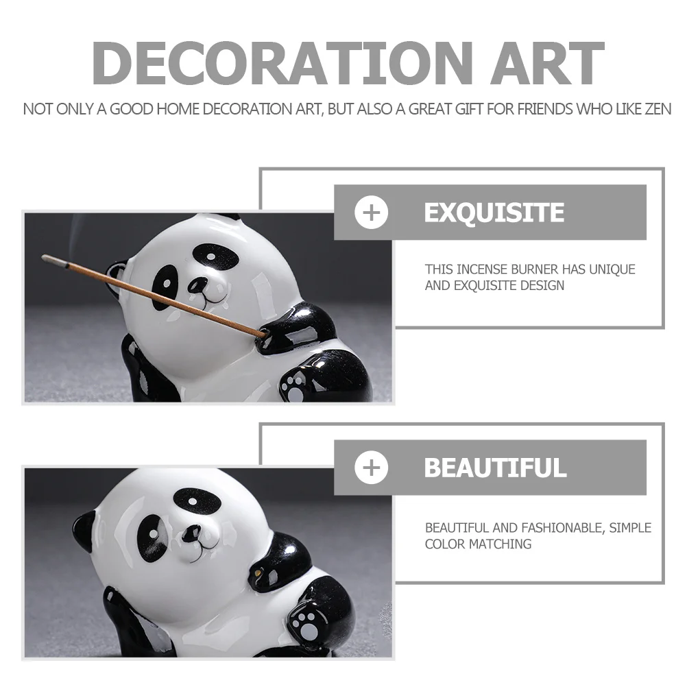 

Panda Incense Stick Stand Ceramic Incense Burner Simple Color Matching for Home Temple Decoration Aroma Stove Home Decor