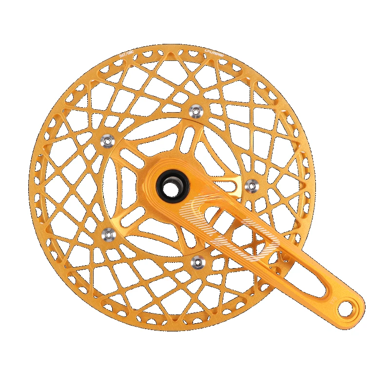 Small-wheeled folding bicycle single-disc hollow crank ceramic Perlin tooth plate 53/56/58 tooth spider plate