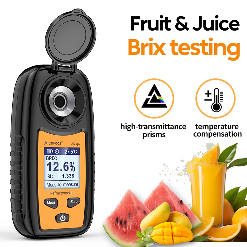 

Aicevoos Digital Refractometer Brix Meter Sugar Content Measuring Instrument Fruit Juice Beverage Wine Beer 0-35% Range